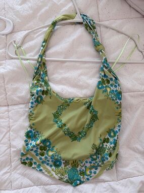 Urban Outfitters Light Green Halter Top with Teal Accents